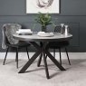 Industrial Round Dining Table 120cm - Faux Concrete