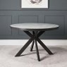 Clearance Industrial Round Dining Table 120cm - Faux Concrete