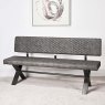 Woods Industrial Dining Bench With Back 180cm