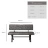 Woods Industrial Dining Bench With Back 180cm