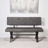 Woods Industrial Dining Bench With Back 140cm