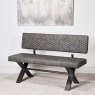 Woods Industrial Dining Bench With Back 140cm