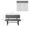 Woods Industrial Dining Bench With Back 140cm