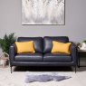 Woods Carnaby Leather Sofa 2 Seater -  Dark Blue/Grey