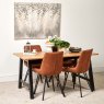 Woods Bromley 160cm Dining Table & 4 Finnick Dining Chairs - Tan