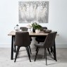 Woods Bromley 160cm Dining Table & 4 Finnick Dining Chairs - Dark Grey