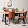 Bromley 160cm Dining Table & 4 Callum Dining Chairs - Light Brown
