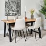 Woods Bromley 160cm Dining Table & 4 Ripley Dining Chairs - Chalk
