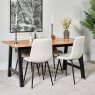 Woods Bromley 160cm Dining Table & 4 Ripley Dining Chairs - Chalk