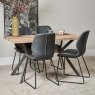 Woods Kamala 140cm Dining Table & 4 Callum Dining Chairs - Dark Grey