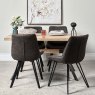 Woods Kamala 140cm Dining Table & 4 Finnick Dining Chairs - Dark Grey