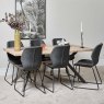 Woods Kamala 180cm Dining Table & 6 Callum Dining Chairs - Dark Grey