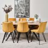 Woods Kamala 180cm Dining Table & 6 Chase Dining Chairs - Gold