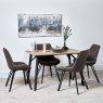 Woods Lutina 120cm Dining Table & 4 Finnick Dining Chairs - Dark Grey