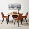 Woods Lutina 120cm Dining Table & 4 Finnick Dining Chairs - Tan