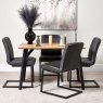 Woods Lutina 120cm Dining Table & 4 Vintage Dining Chairs - Grey