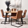 Woods Lutina 120cm Dining Table & 4 Vintage Dining Chairs - Tan