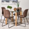 Woods Lutina 100cm Glass Dining Table & 4 Callum Dining Chairs - Dark Brown