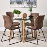 Woods Lutina 100cm Glass Dining Table & 4 Callum Dining Chairs - Dark Brown