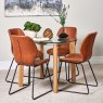 Woods Lutina 100cm Glass Dining Table & 4 Callum Dining Chairs - Light Brown