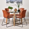 Woods Lutina 100cm Glass Dining Table & 4 Callum Dining Chairs - Light Brown