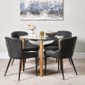 Woods Lutina 100cm Glass Dining Table & 4 Carlton Dining Chairs - Grey
