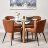 Woods Lutina 100cm Glass Dining Table & 4 Carlton Dining Chairs - Tan