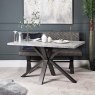 Woods Industrial Dining Table 135cm - Faux Concrete