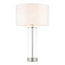 Woods Lessina Table Lamp Bright Nickel With White Shade