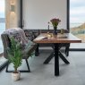 Soho Dining Table 200cm with Industrial Corner Bench - Grey