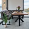 Woods Soho Dining Table 200cm with Industrial Corner Bench - Grey