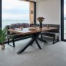 Soho Dining Table 200cm with Industrial Corner Bench - Grey