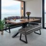 Soho Dining Table 200cm with Industrial Corner Bench and Industrial Low Bench - Grey