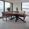 Soho Dining Table 200cm with Industrial Corner Bench - Tan