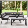 Woods Ravenna Motion Table in Grey with Paulo RHF Corner Bench and Paulo Low Bench in Anthracite