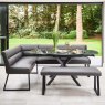 Woods Ravenna Motion Table in Grey with Paulo RHF Corner Bench and Paulo Low Bench in Anthracite