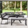 Clearance Ravenna Motion Table in Grey with Paulo RHF Corner Bench and Paulo Low Bench in Anthracite