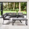 Woods Ravenna Motion Table in Grey with Paulo RHF Corner Bench and Paulo Low Bench in Anthracite