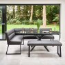 Clearance Ravenna Motion Table in Grey with Paulo RHF Corner Bench and Paulo Low Bench in Anthracite