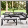 Clearance Ravenna Motion Table in Grey with Paulo LHF Corner Bench and Paulo Low Bench in Anthracite