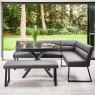 Woods Ravenna Motion Table in Grey with Paulo LHF Corner Bench and Paulo Low Bench in Anthracite