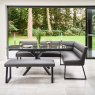 Woods Ravenna Motion Table in Grey with Paulo LHF Corner Bench and Paulo Low Bench in Anthracite