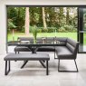 Clearance Ravenna Motion Table in Grey with Paulo LHF Corner Bench and Paulo Low Bench in Anthracite