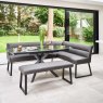 Clearance Ravenna Motion Table in Grey with Paulo LHF Corner Bench and Paulo Low Bench in Anthracite