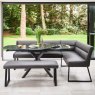 Woods Ravenna Motion Table in Grey with Paulo LHF Corner Bench and Paulo Low Bench in Anthracite