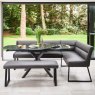 Clearance Ravenna Motion Table in Grey with Paulo LHF Corner Bench and Paulo Low Bench in Anthracite