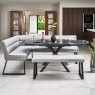 Clearance Ravenna Motion Table in Grey with Paulo RHF Corner Bench and Paulo Low Bench in Grey