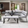 Woods Ravenna Motion Table in Grey with Paulo LHF Corner Bench and Paulo Low Bench in Grey