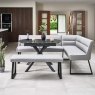 Clearance Ravenna Motion Table in Grey with Paulo LHF Corner Bench and Paulo Low Bench in Grey