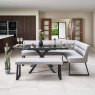 Clearance Ravenna Motion Table in Grey with Paulo LHF Corner Bench and Paulo Low Bench in Grey